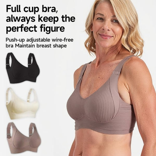 Reggiseno donna push up a coste regolabile senza fili