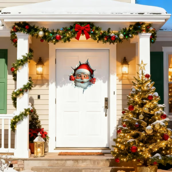 Adesivo da parete 3D con la slitta di Babbo Natale