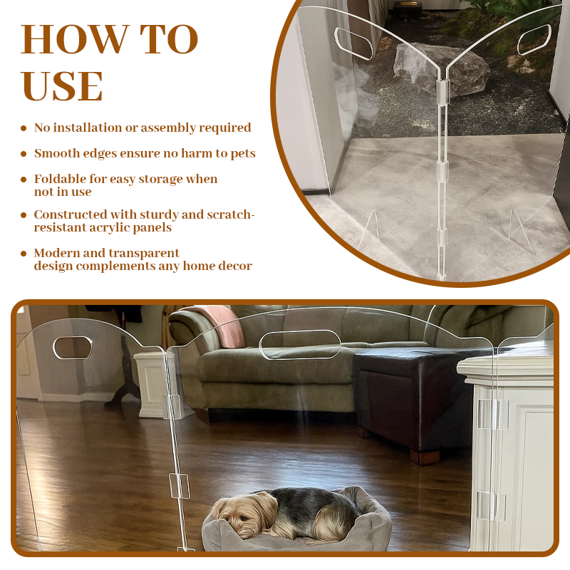🛡️ Cancello in acrilico trasparente per animali domestici