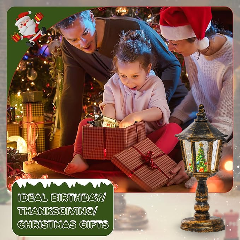 🎄Lanterna natalizia musicale con globo di neve illuminato