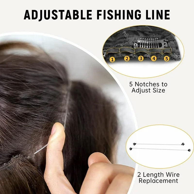 Parrucca con extension in filo da pesca