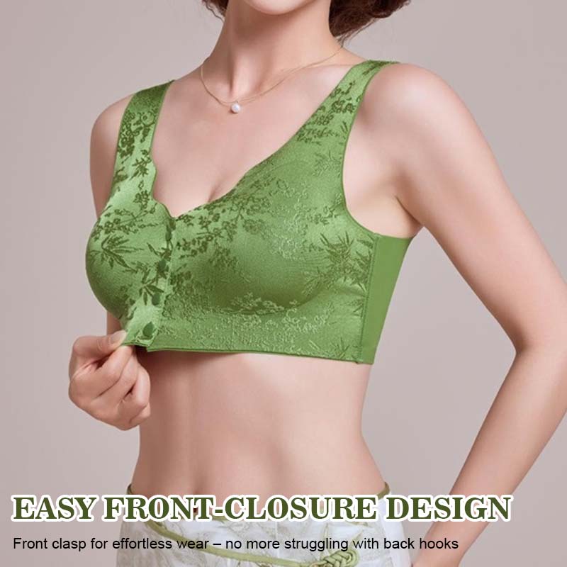 Reggiseno con chiusura frontale in jacquard goffrato