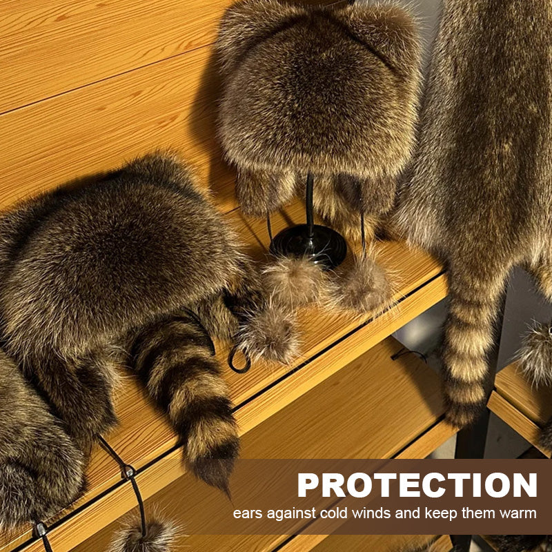 Cappello caldo imitazione procione