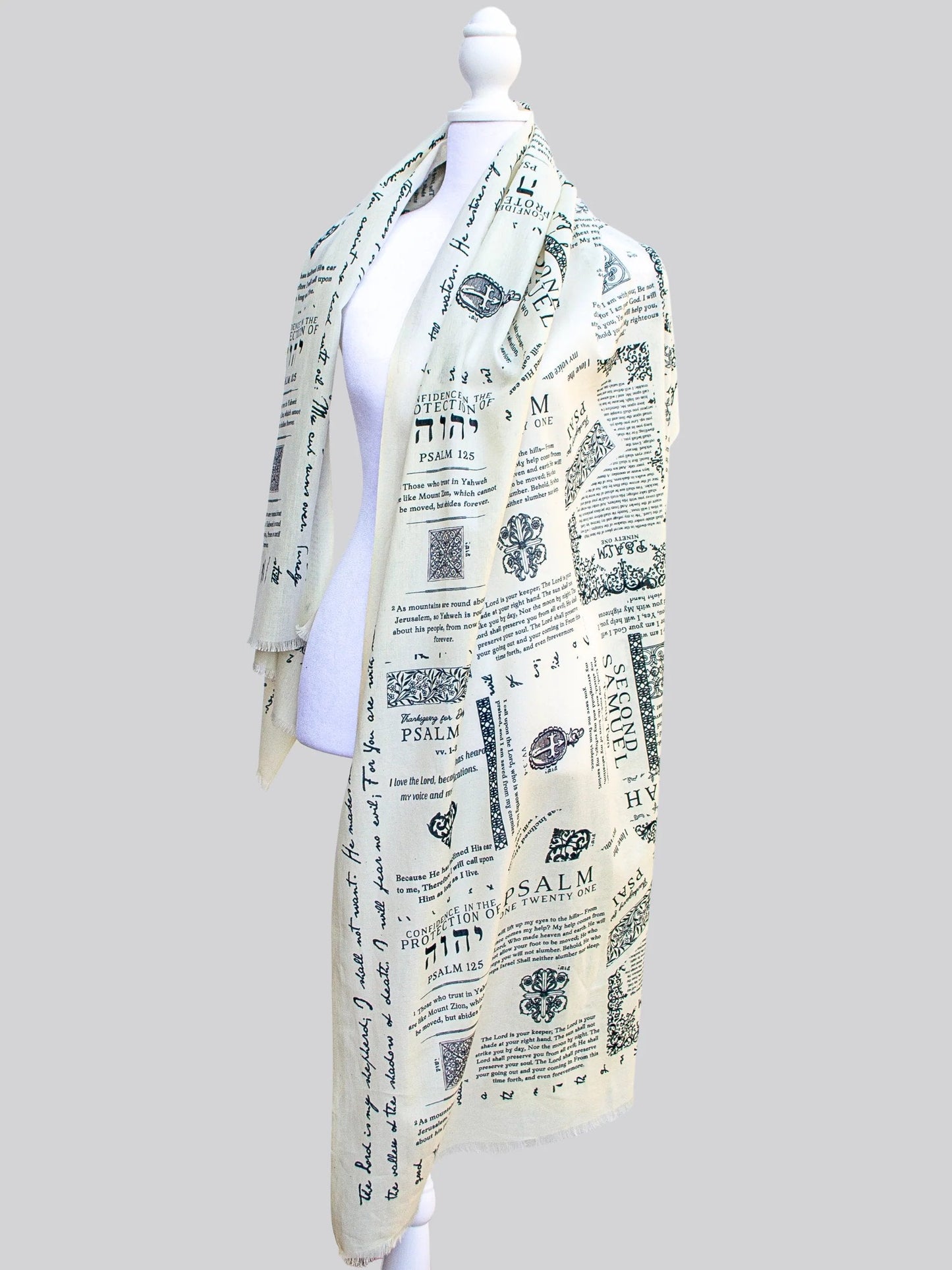 ✝️Scialle da preghiera fatto a mano: sciarpa protettiva con versetti della Bibbia, Yeshua Scarf🙏