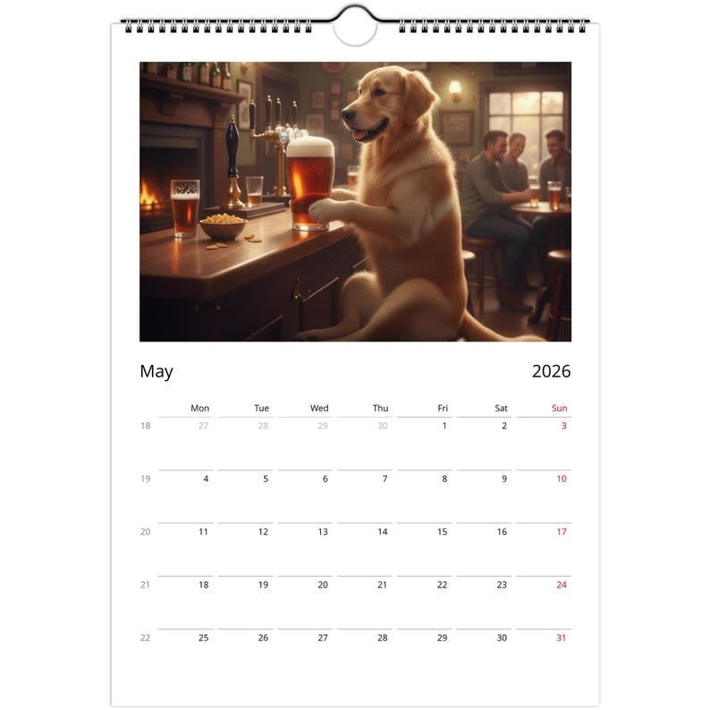🔥Saldi natalizi 49% di sconto🎄Calendario 2026 con il cane Golden Retriever - Attività quotidiane🎁
