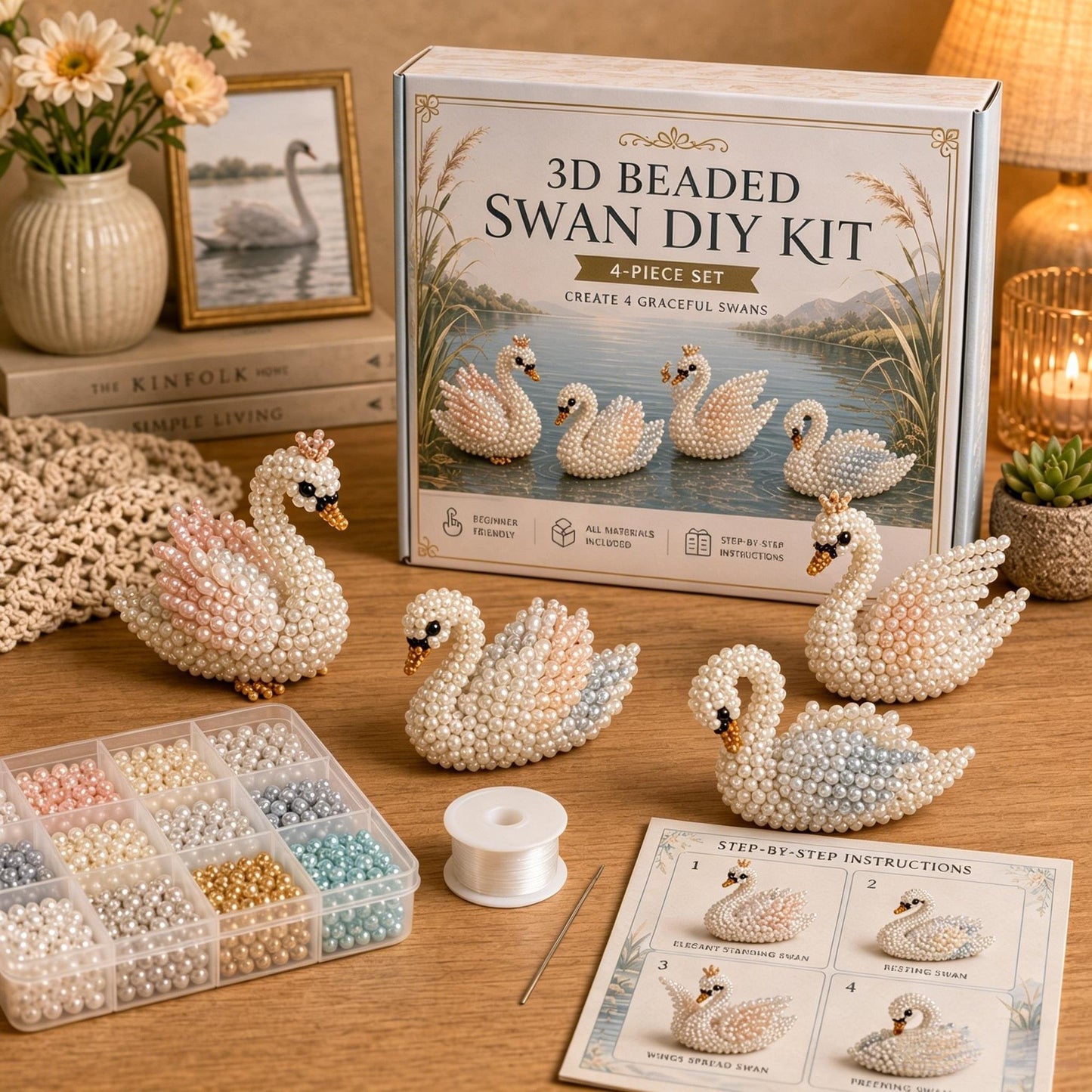 🧵✨ Kit fai da te per creare piccoli animaletti in 3D con perline