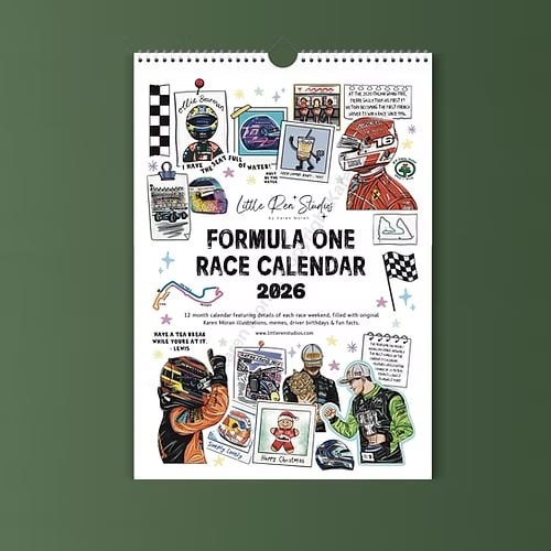 🏎️📅F1 Scrapbook Race Calendar 2026 — Il calendario da parete definitivo per gli appassionati di corse automobilistich