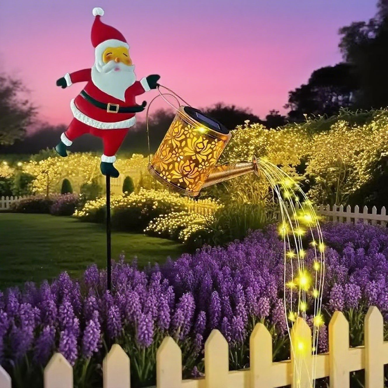 ⏰Lampada solare da giardino a forma di Babbo Natale🎅🎄