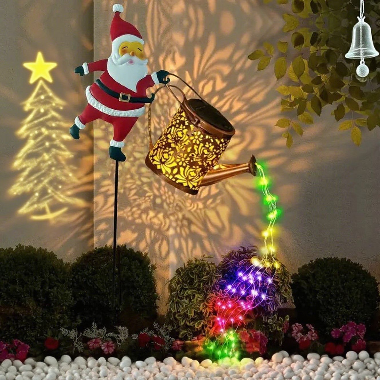 ⏰Lampada solare da giardino a forma di Babbo Natale🎅🎄