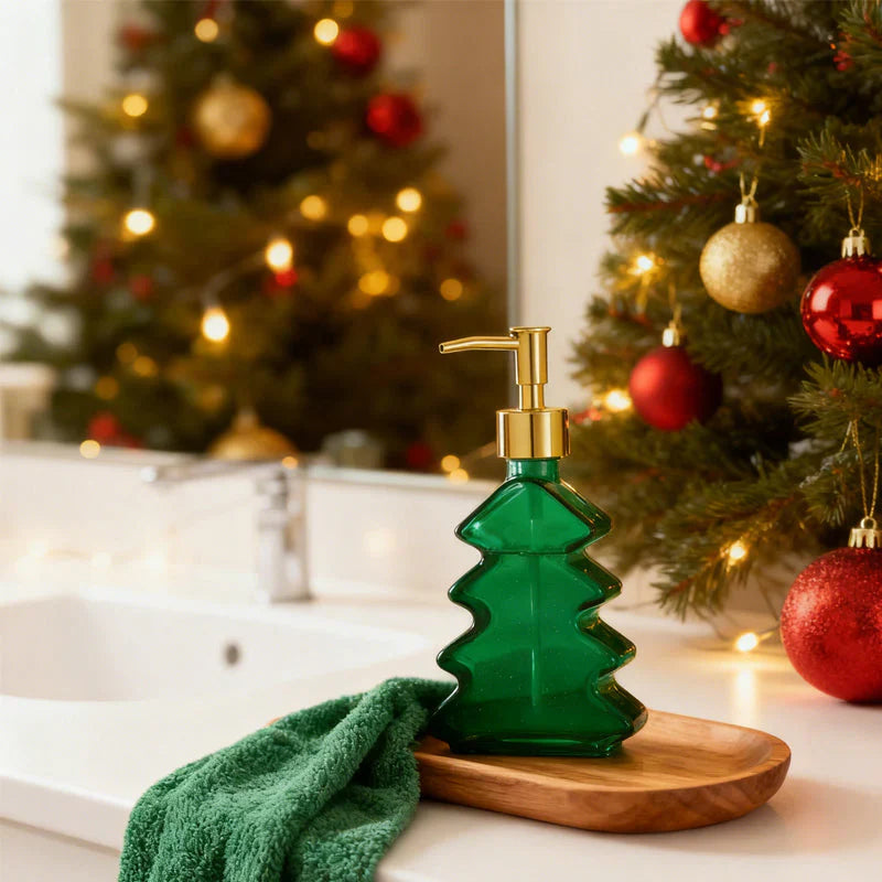 🔥Saldi natalizi 49% di sconto🎄Dispenser per sapone in vetro a forma di albero di Natale