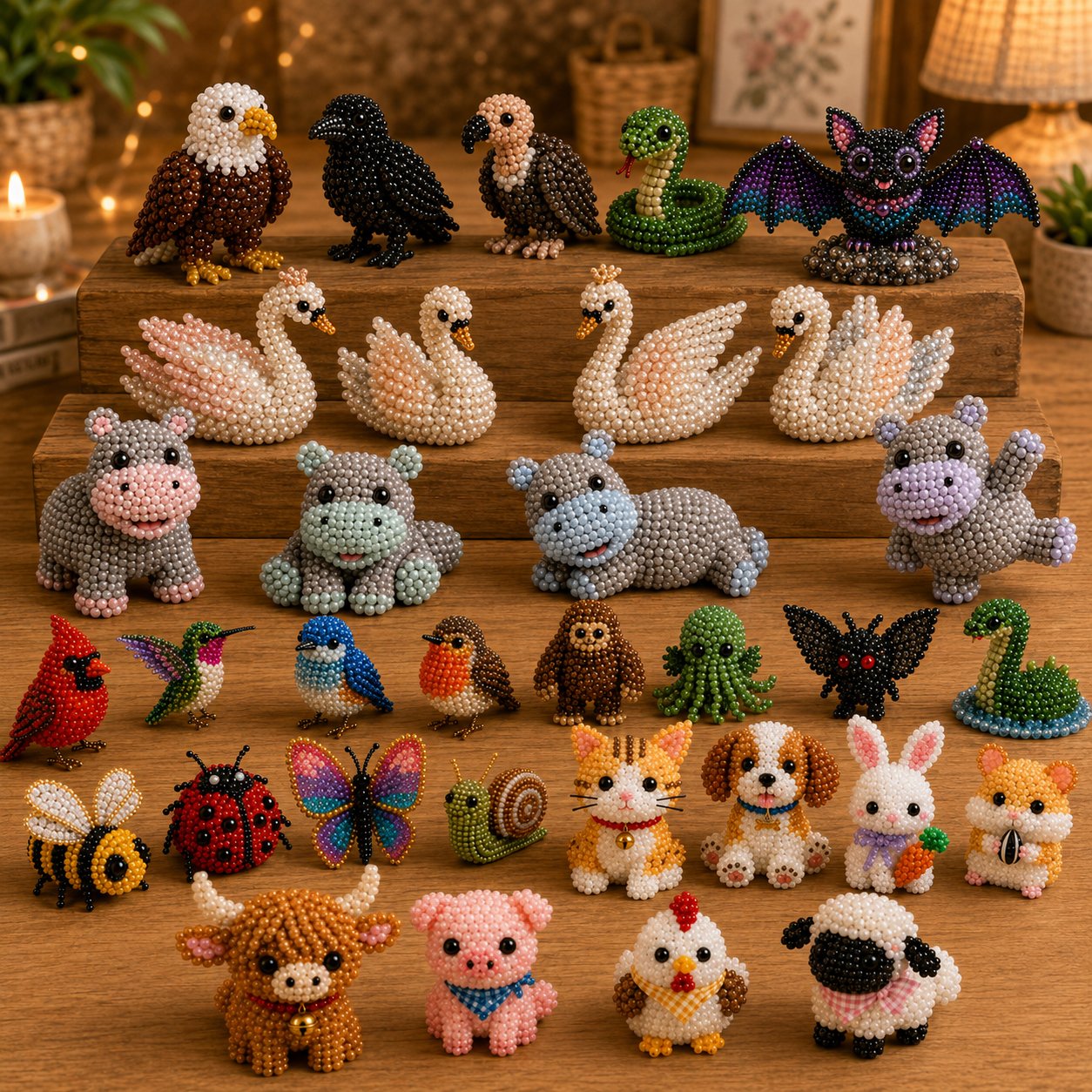 🧵✨ Kit fai da te per creare piccoli animaletti in 3D con perline