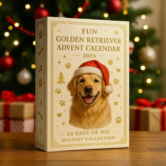 Divertente calendario dell'Avvento con Golden Retriever 2025