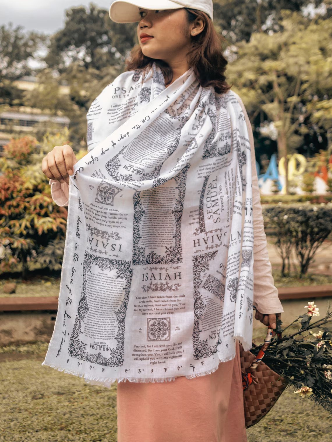 ✝️Scialle da preghiera fatto a mano: sciarpa protettiva con versetti della Bibbia, Yeshua Scarf🙏