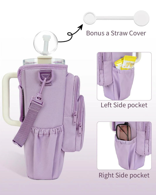 Borsa a tracolla regolabile con portabicchiere termico per 40 oz
