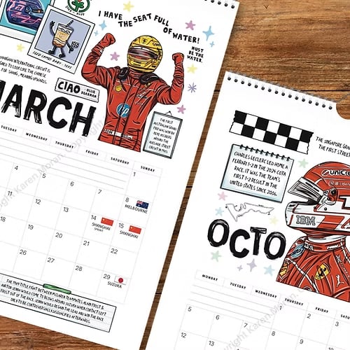 🏎️📅F1 Scrapbook Race Calendar 2026 — Il calendario da parete definitivo per gli appassionati di corse automobilistich