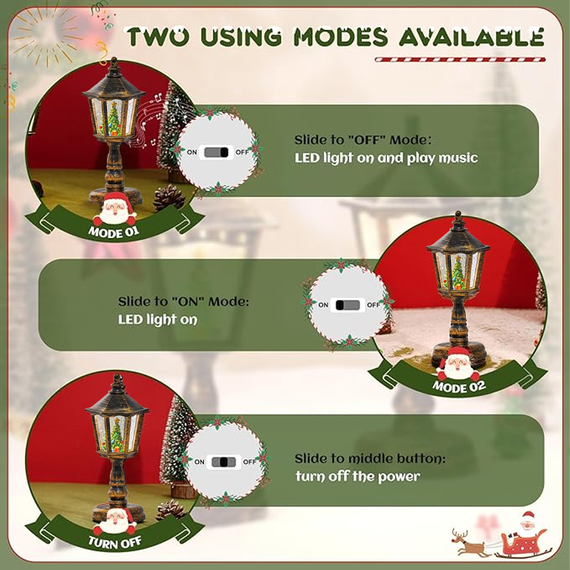 🎄Lanterna natalizia musicale con globo di neve illuminato