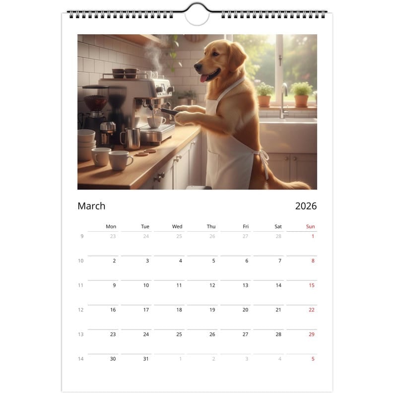 🔥Saldi natalizi 49% di sconto🎄Calendario 2026 con il cane Golden Retriever - Attività quotidiane🎁