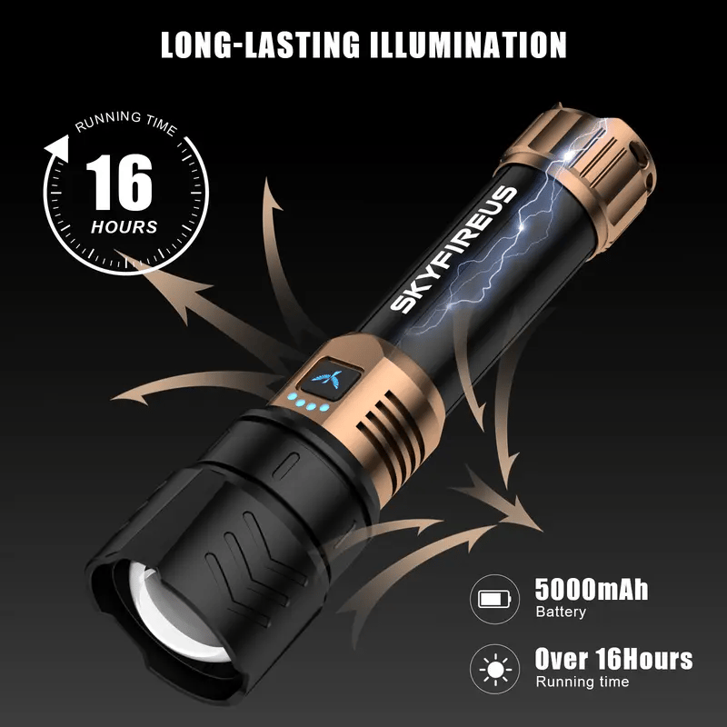 1097 torcia elettrica potente luce ultra brillante per esterni campeggio casa lunga portata portatile illuminazione ultra resistente