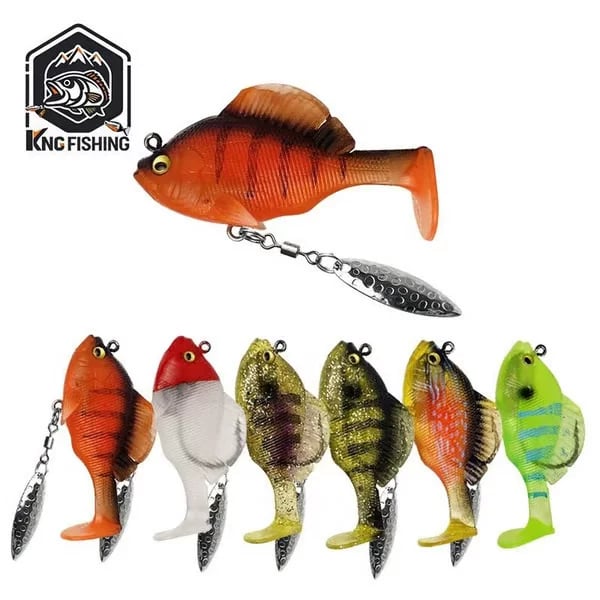6 pezzi di esche morbide con testa jig pre-montat