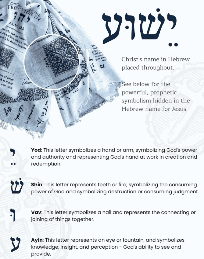 ✝️Scialle da preghiera fatto a mano: sciarpa protettiva con versetti della Bibbia, Yeshua Scarf🙏