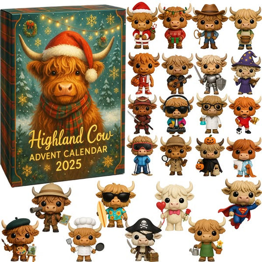 Calendario dell'Avvento Highland Cow 2025 🐮🎄--24 giorni di sorprese