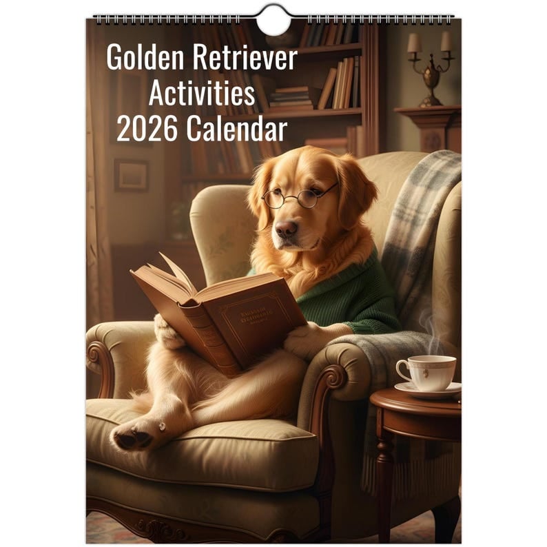 🔥Saldi natalizi 49% di sconto🎄Calendario 2026 con il cane Golden Retriever - Attività quotidiane🎁