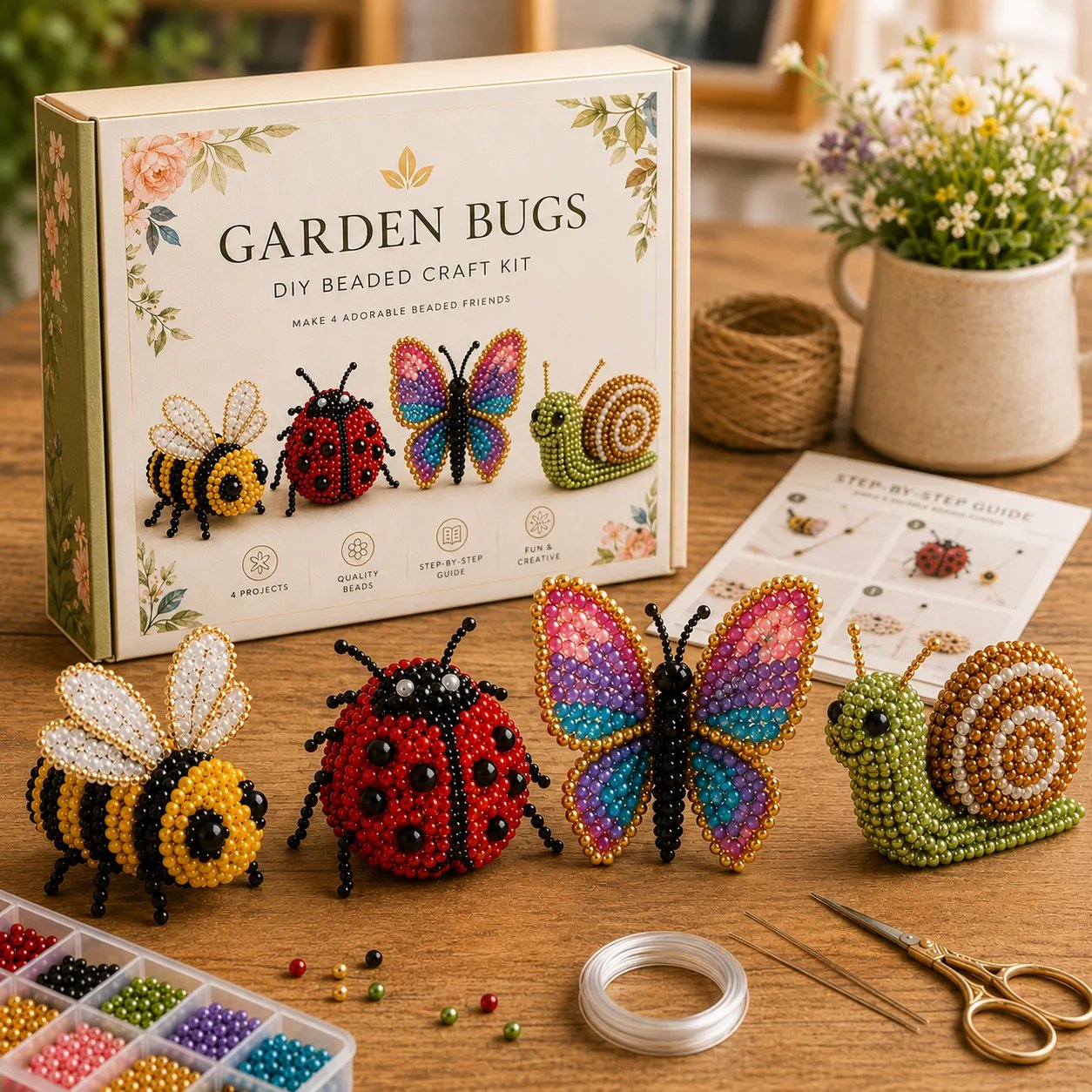 🧵✨ Kit fai da te per creare piccoli animaletti in 3D con perline