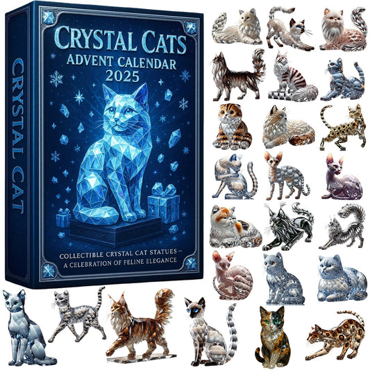 🌲Regalo di Natale -- Calendario dell'Avvento con gatti di cristallo 2025