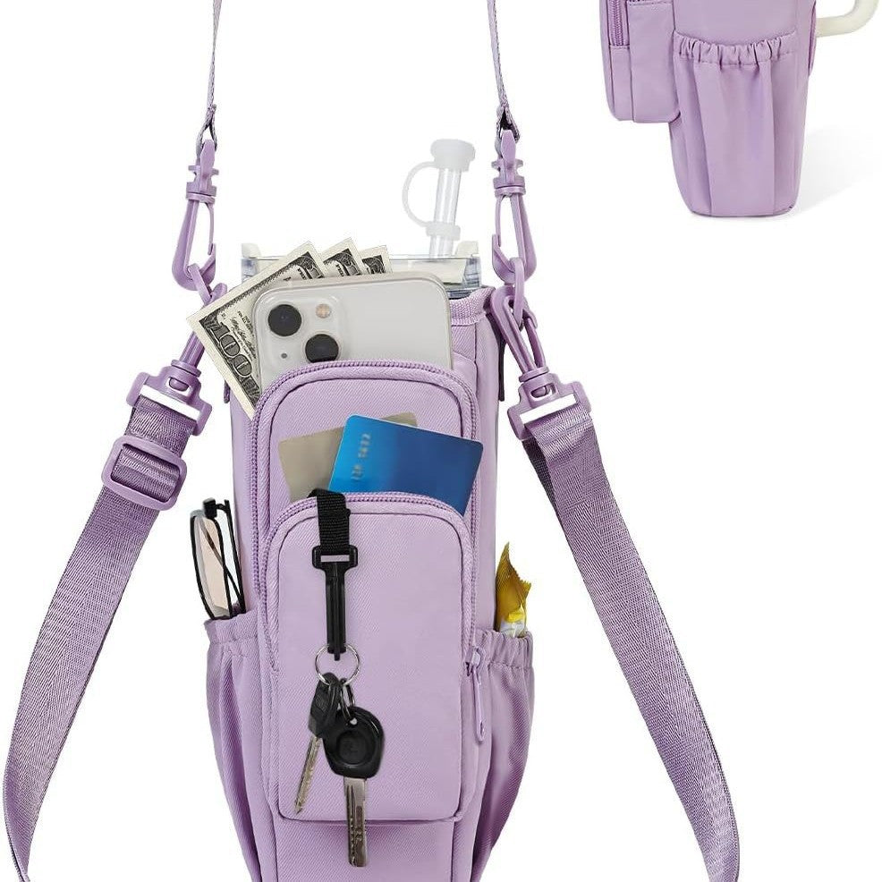 Borsa a tracolla regolabile con portabicchiere termico per 40 oz