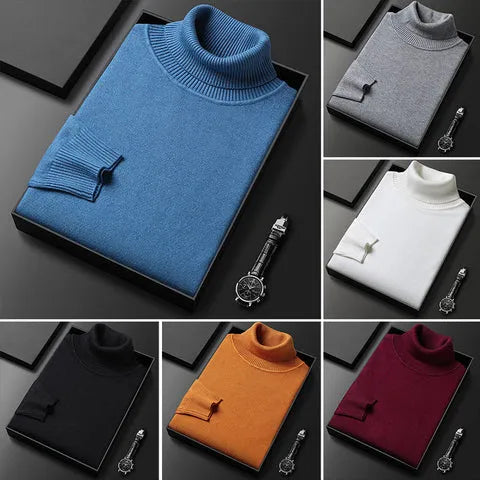 Maglione a collo alto tinta unita da uomo