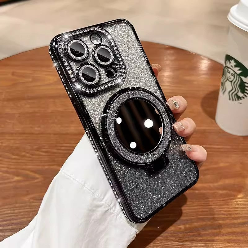 📲✨Custodia protettiva per specchio trucco con glitter sfumato