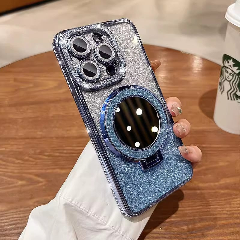 📲✨Custodia protettiva per specchio trucco con glitter sfumato