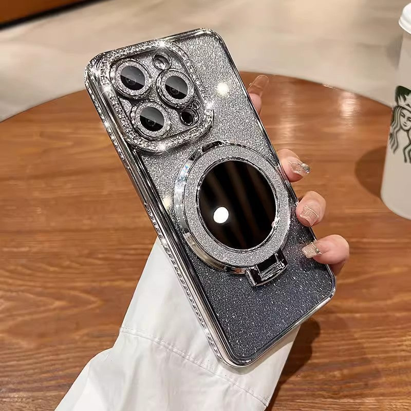 📲✨Custodia protettiva per specchio trucco con glitter sfumato