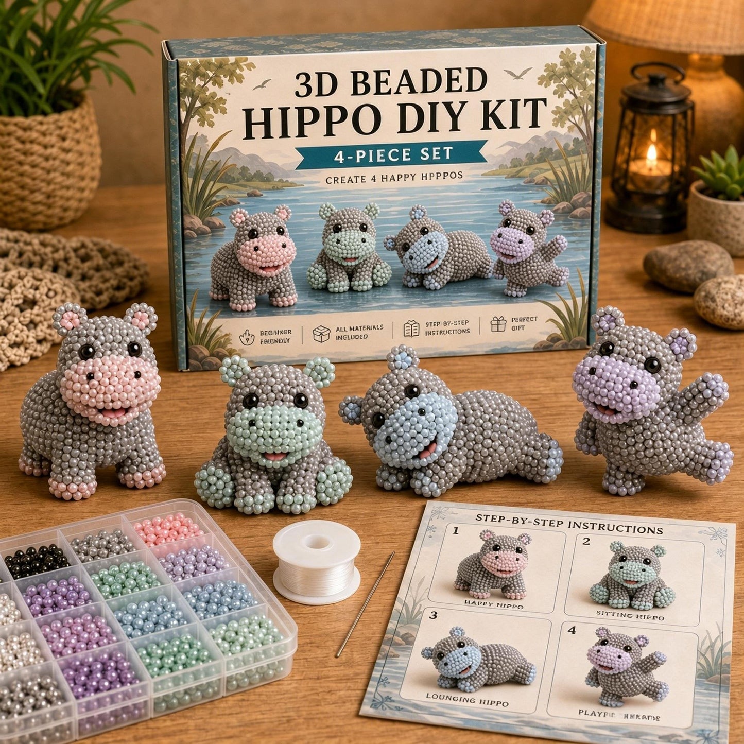 🧵✨ Kit fai da te per creare piccoli animaletti in 3D con perline