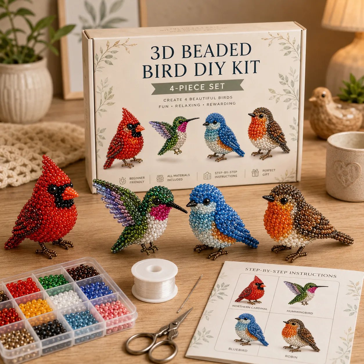 🧵✨ Kit fai da te per creare piccoli animaletti in 3D con perline