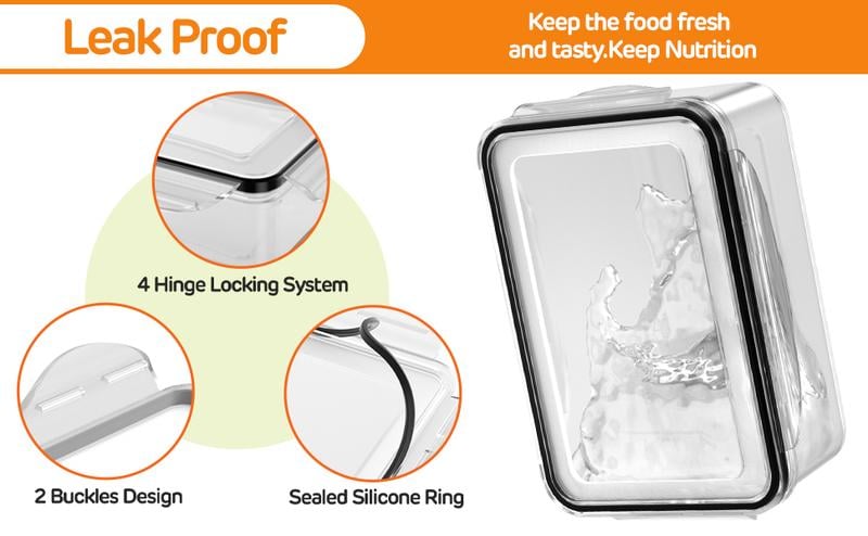 Scatola per la conservazione degli alimenti trasparente per la casa, con cestello di scarico incluso