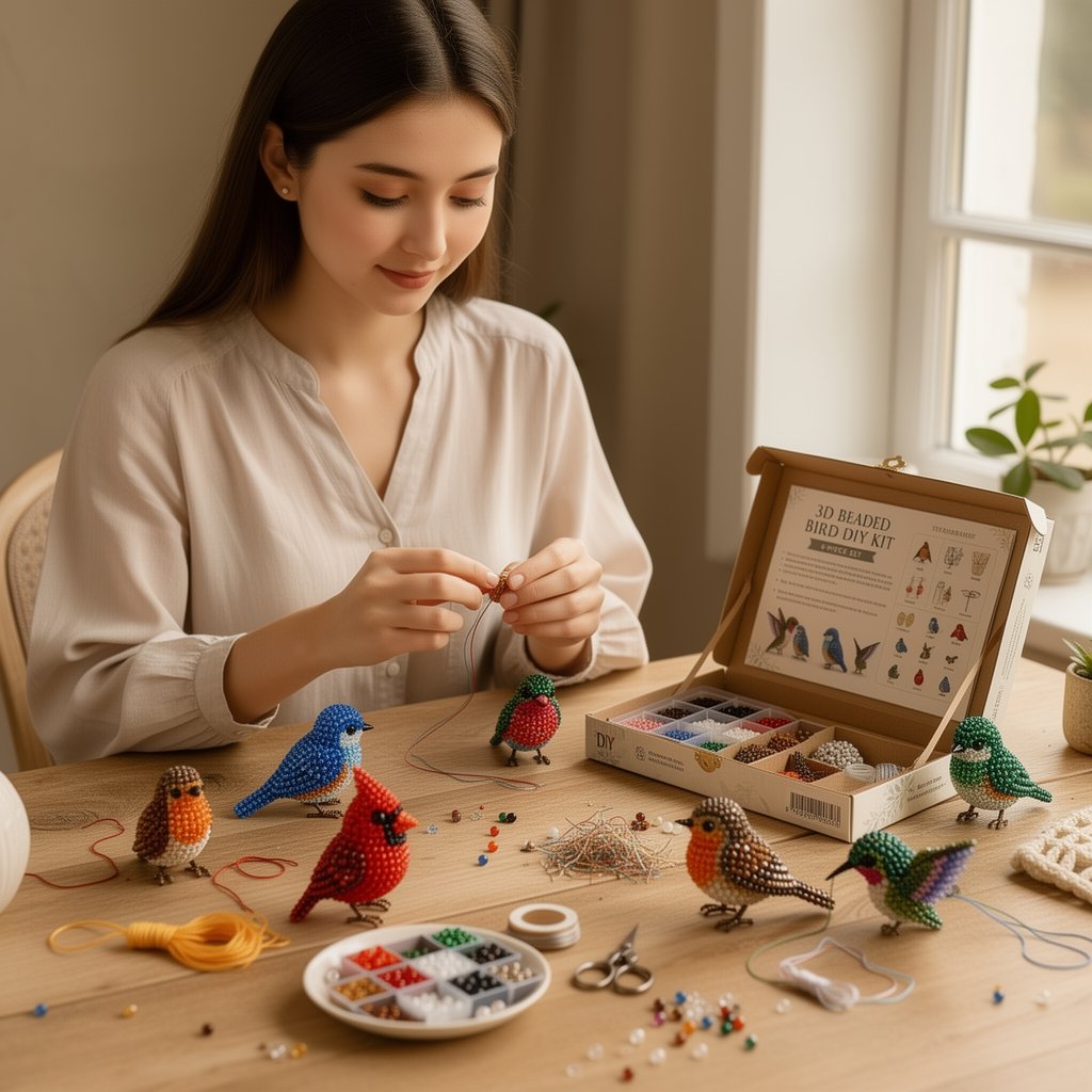🧵✨ Kit fai da te per creare piccoli animaletti in 3D con perline
