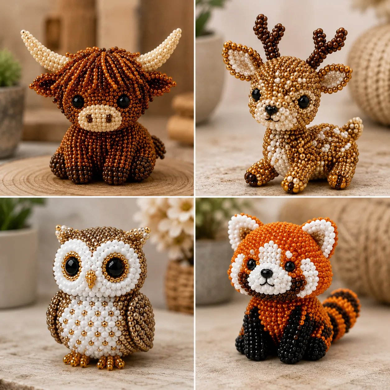 🧵✨ Kit fai da te per creare piccoli animaletti in 3D con perline