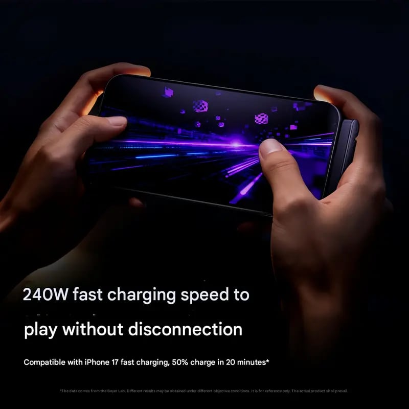 ⚡Cavo di ricarica invisibile 2 in 1 – Cavo di ricarica rapida da 240 W con supporto per telefono integrato