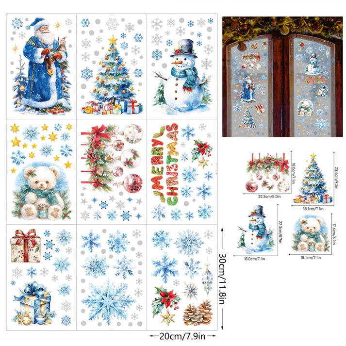 ✨ Adesivi natalizi scintillanti per finestre (9pezzi)