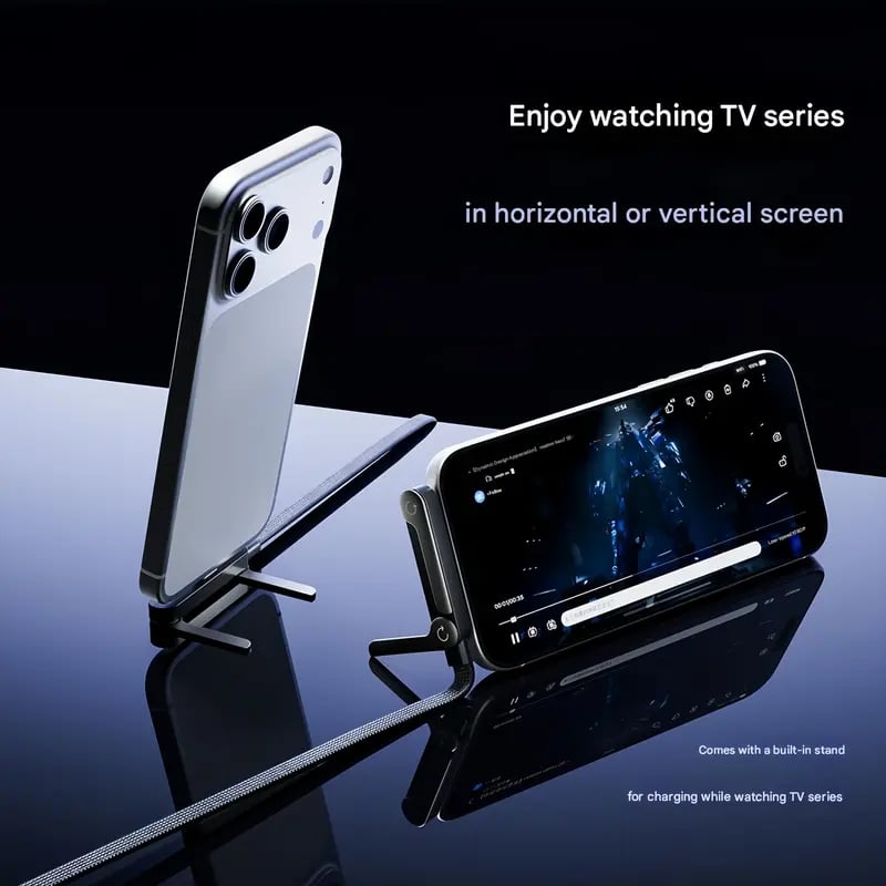 ⚡Cavo di ricarica invisibile 2 in 1 – Cavo di ricarica rapida da 240 W con supporto per telefono integrato