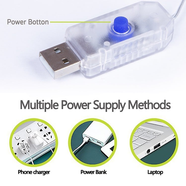 🎁Saldi natalizi anticipati 49% di sconto🎅Catena luminosa a LED, cortina luminosa a LED alimentata tramite USB per confezioni regalo