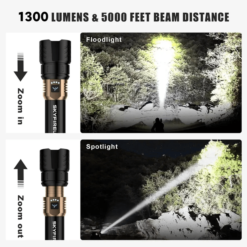 1097 torcia elettrica potente luce ultra brillante per esterni campeggio casa lunga portata portatile illuminazione ultra resistente