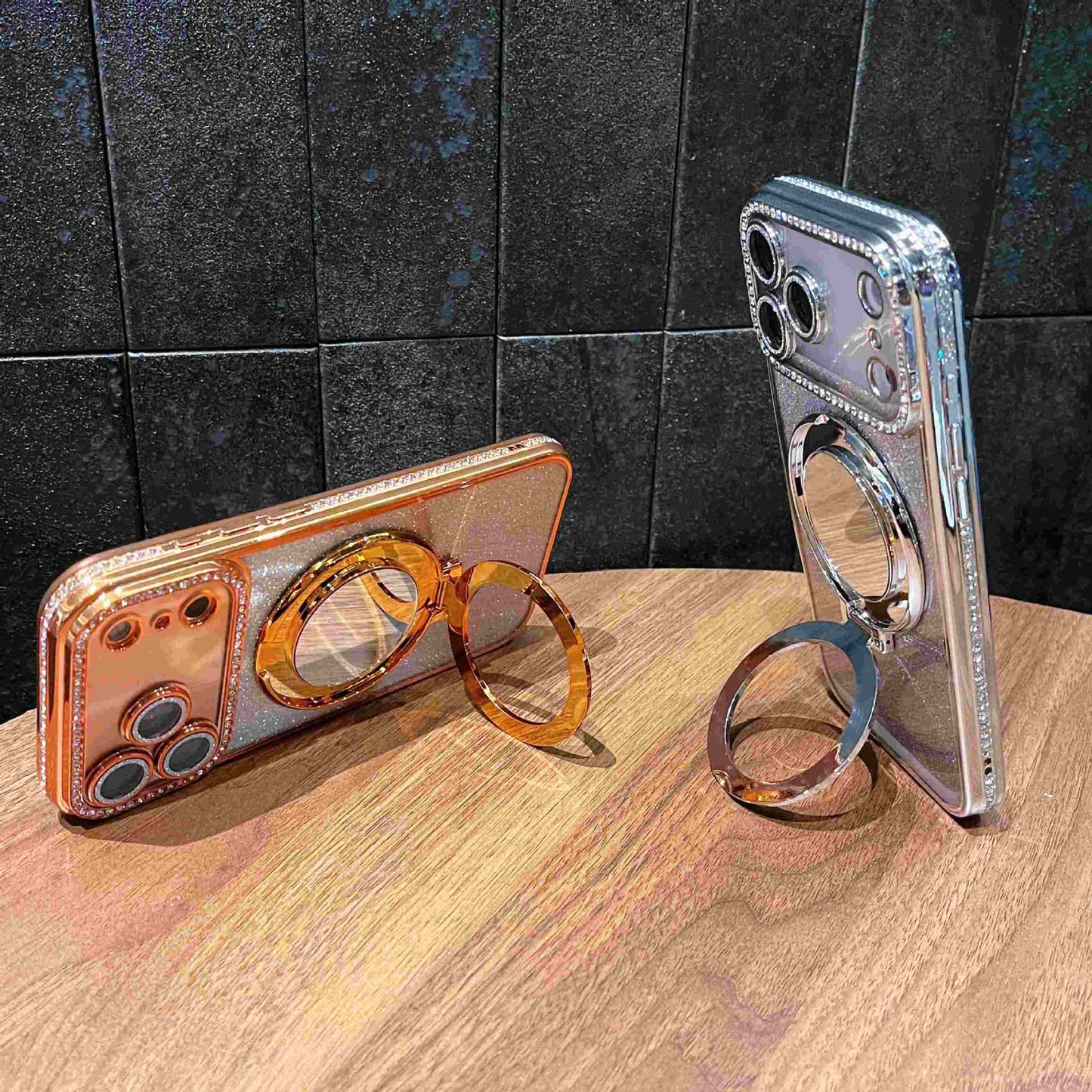 📲✨Custodia protettiva per specchio trucco con glitter sfumato