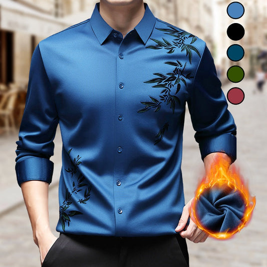 Camicie da uomo con stampa addensata e risvolto button down