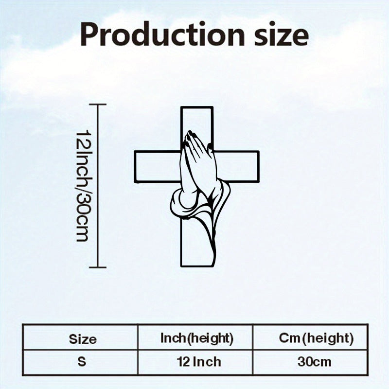 🎉Decorazioni spirituali per la casa: croce con mani giunte in preghiera