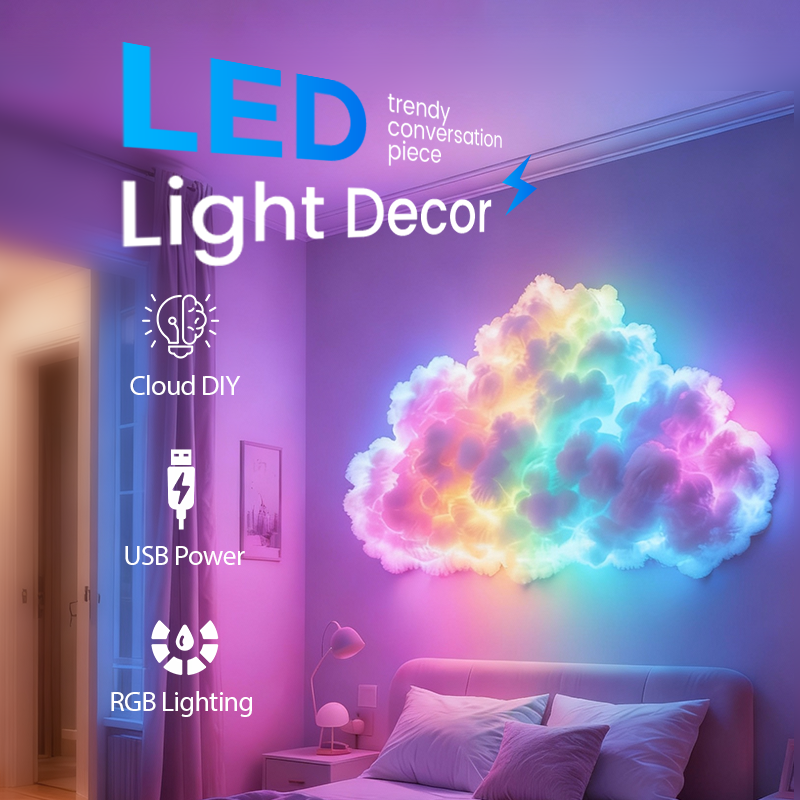 ⏳Offerta speciale a tempo limitato⏰Decorazione luminosa fai da te “Nuvola temporalesca” con LED e alimentazione USB🌈