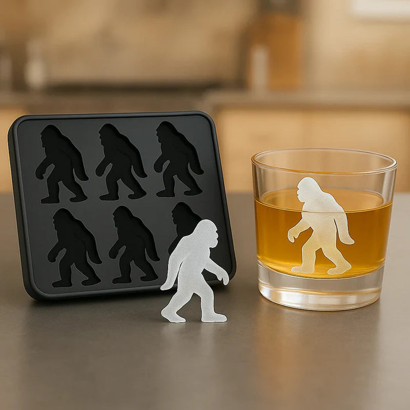 💎50% DI SCONTO! 💎 Stampo in silicone per cubetti di ghiaccio Bigfoot – Cubetti Sasquatch a lento scioglimento, senza BPA e pronti per le feste