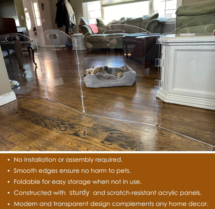 🛡️ Cancello in acrilico trasparente per animali domestici